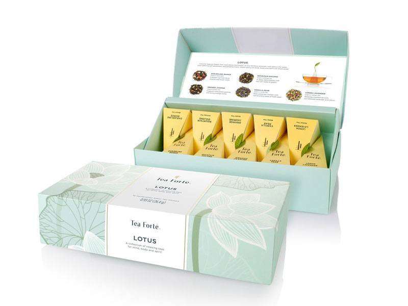 Coffret thé bio Teaforté 10 pyramides Lotus box