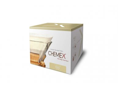 Chemex FC-100 - boite de 100 filtres pour Chemex 6, 8 et 10 tasses - Filtre en Papier Blanc Conique