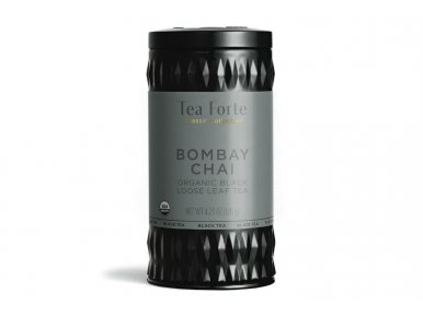 Tea Forté - Bombay Chai - Thé Noir Bio aux Epices en vrac feuilles de entières - Boite Alu Fraîcheur 100 g