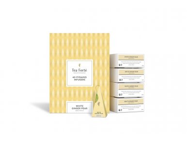 Coffret thé blanc Gingembre Poire Teaforté 40 pyramides