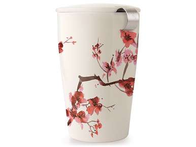 Tea Forté Mug Kati Cherry Blossoms - Ceramic - Removable stainless steel infuser
